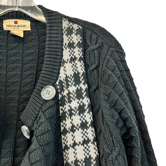 Woolrich Women’s Double Brested Cardigan Long Sleeve Black/Gray Size Medium - Picture 3 of 9